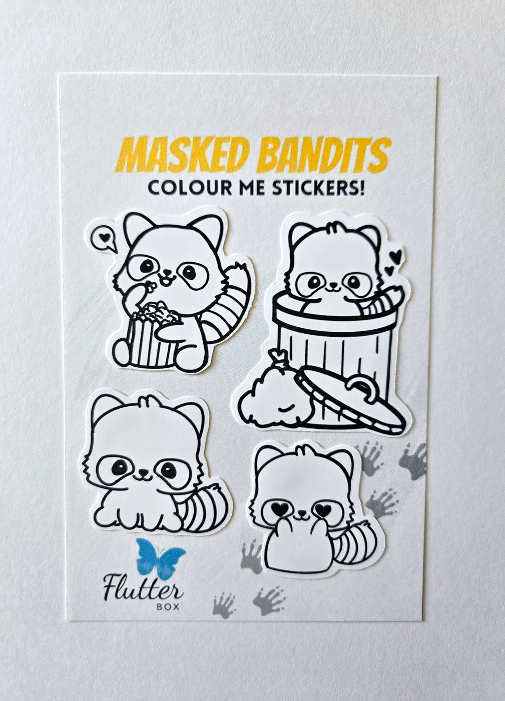 Masked Bandits Colour Me Sticker Pack 🦝