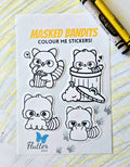 Masked Bandits Colour Me Sticker Pack 🦝