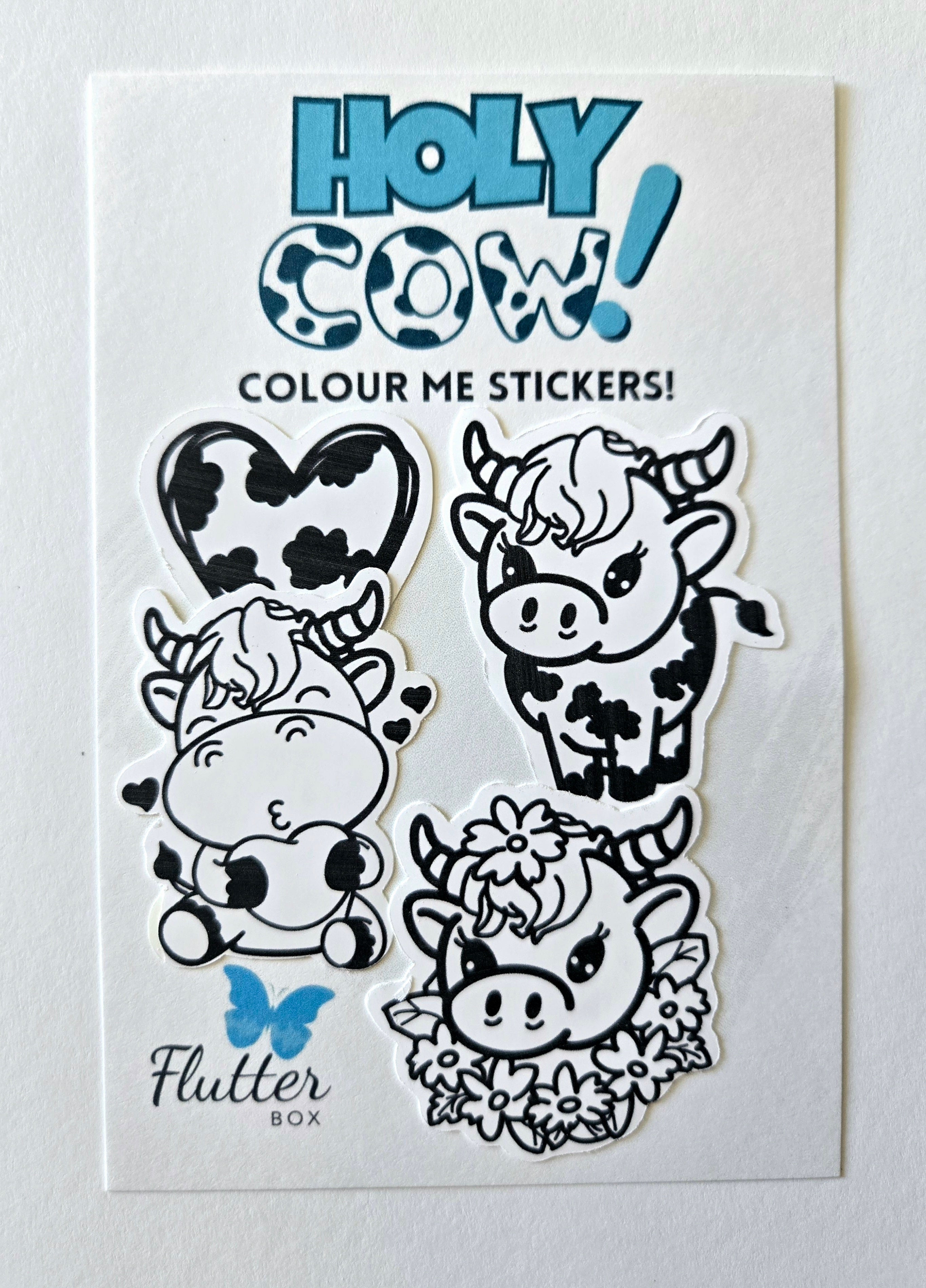 Holy Cow Colour-Me Sticker Pack 🐄