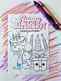 Happy Birthday Colour-Me Sticker Pack 🎂
