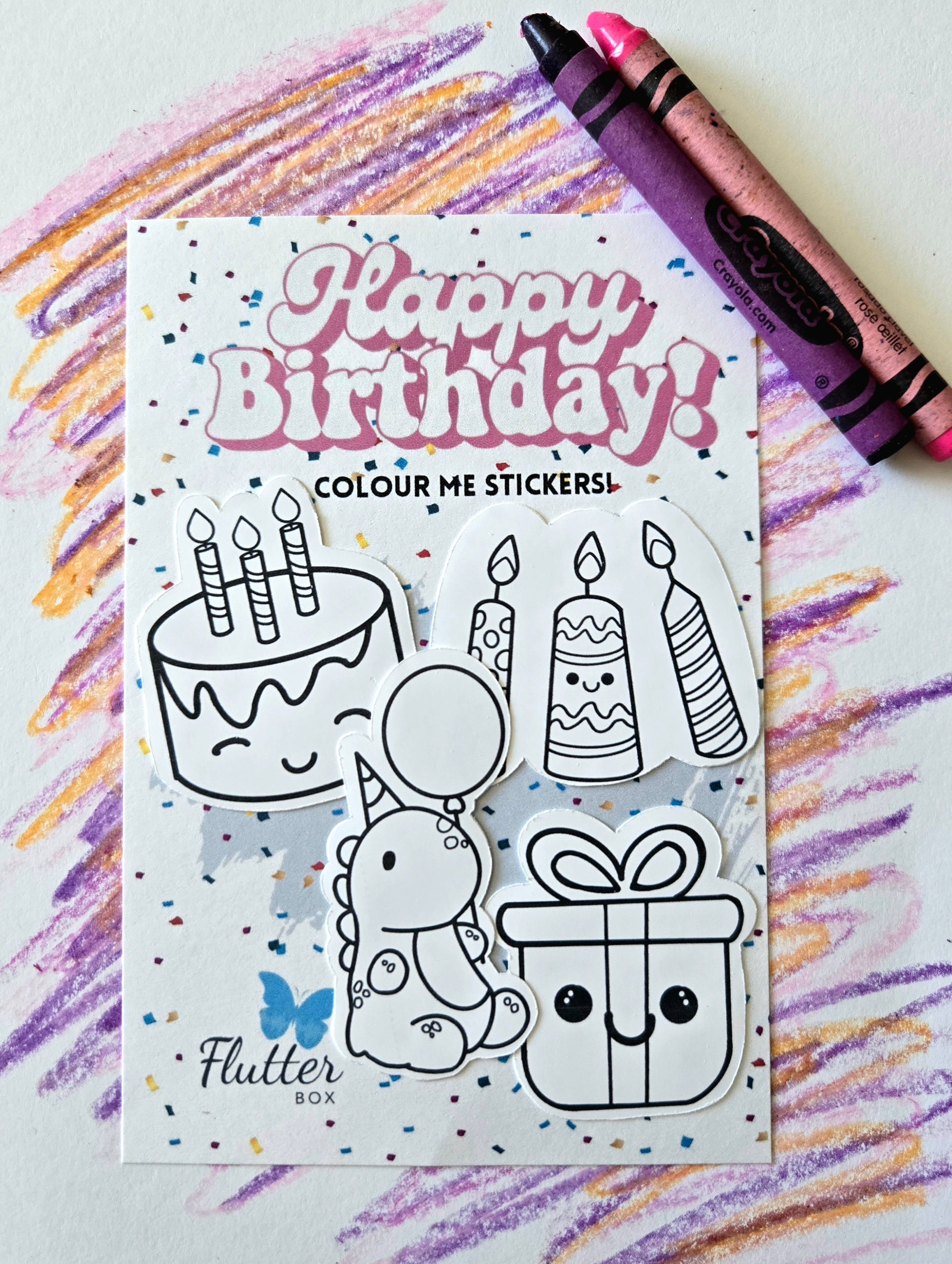 Happy Birthday Colour-Me Sticker Pack 🎂