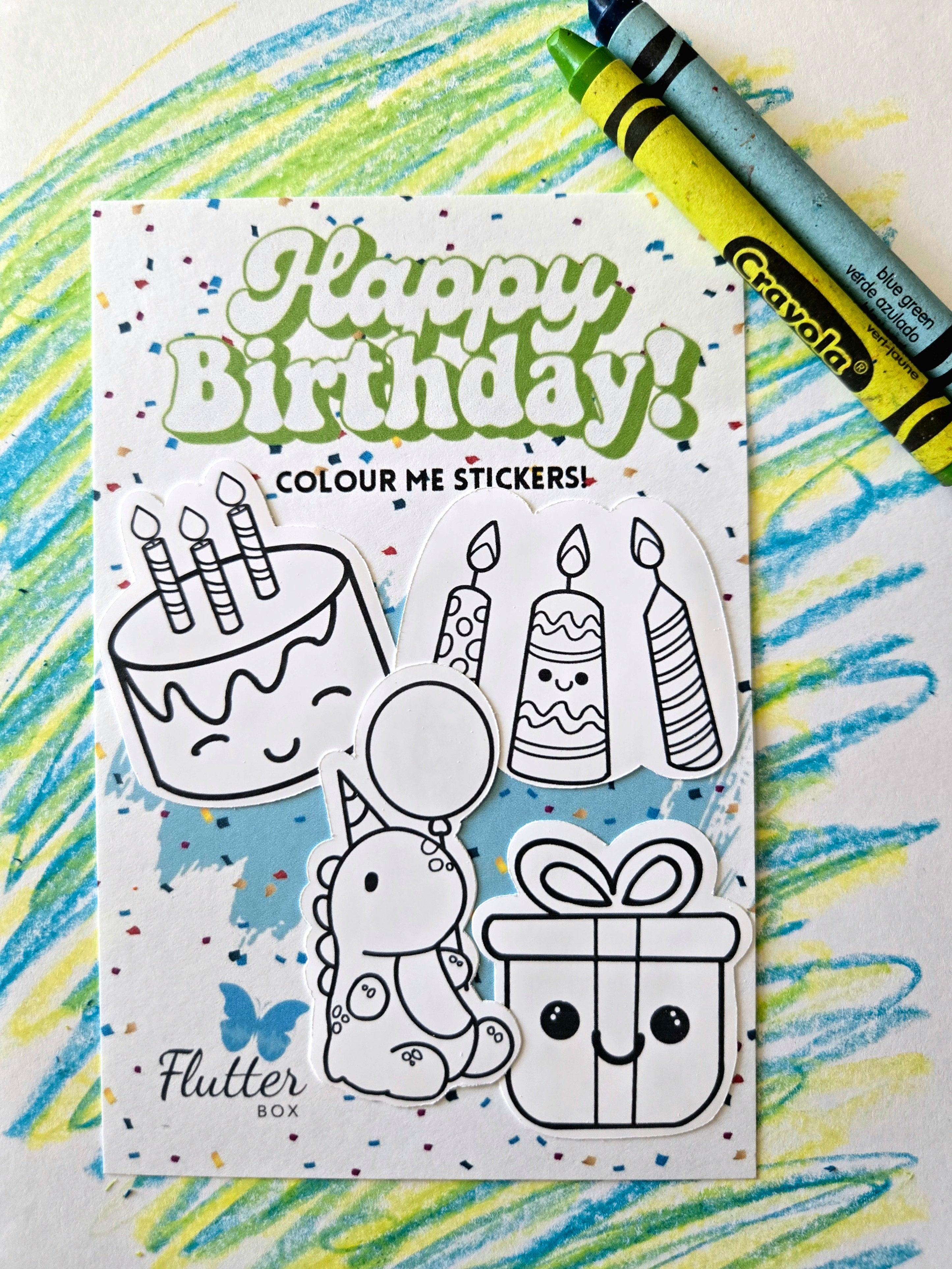 Happy Birthday Colour-Me Sticker Pack 🎂