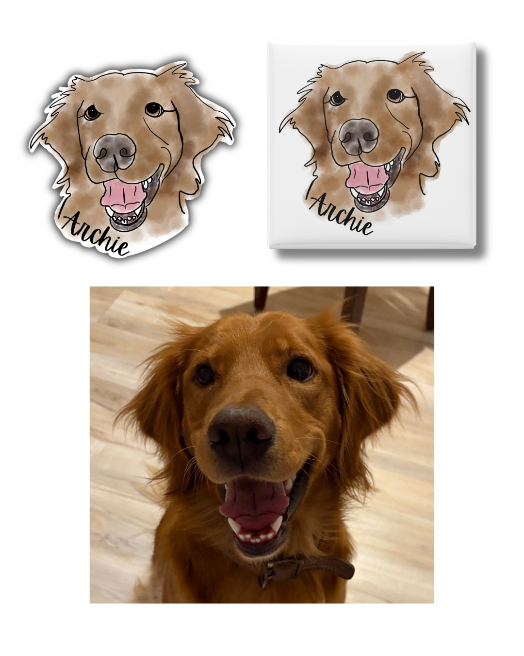 🐾 Custom Pet Sticker + Magnet Bundle